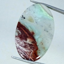 19.00Cts Natural Aqua Chalcedony Oval Cabochon Gemstone 19X31X4MM