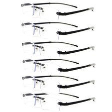 6 Pack Reading Glasses Rimless Ultralight Readers for Women Men 1.0 to 4.0