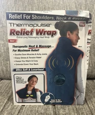 Ontel Thermapulse Relief Extra-long Massaging Heat Wrap - Blue -  READ
