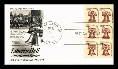 DR JIM STAMPS US COVER LIBERTY BELL 13C AMERICANA SERIES BOOKLET FDC ARTCRAFT