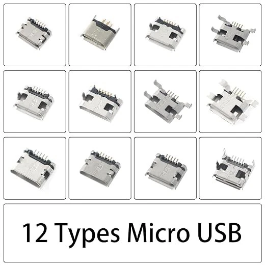 60pcs Micro USB Female Socket Connector Jack Port 5-Pin DIP Jack Plug Connector - Image 2 of 4