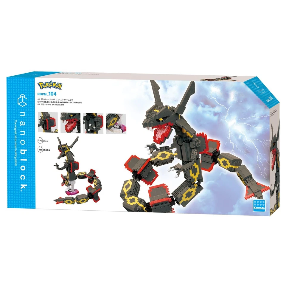 Kawada nanoblock Pokemon Negro Rayquaza Extreme Foto 2 de 4