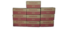 Caja bancaria sellada 50 rollos de centavos OBW $25 sin abrir 1 caja de centavos