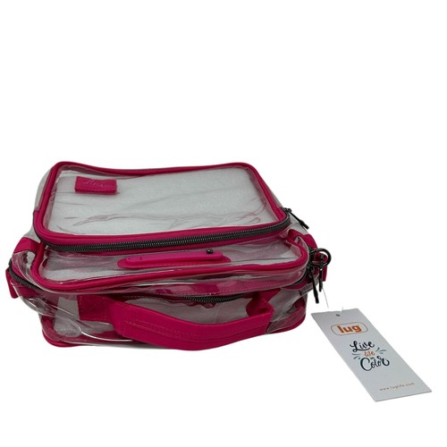 Lug Ranger Clearview Crossbody Bag Rosette Hot Pink Concert Vinyl Stadium Purse - Picture 12 of 15