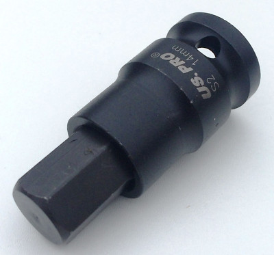 US Pro 14mm Allen / Hex bit air impact gun socket 1/2" dr. drive heavy ...
