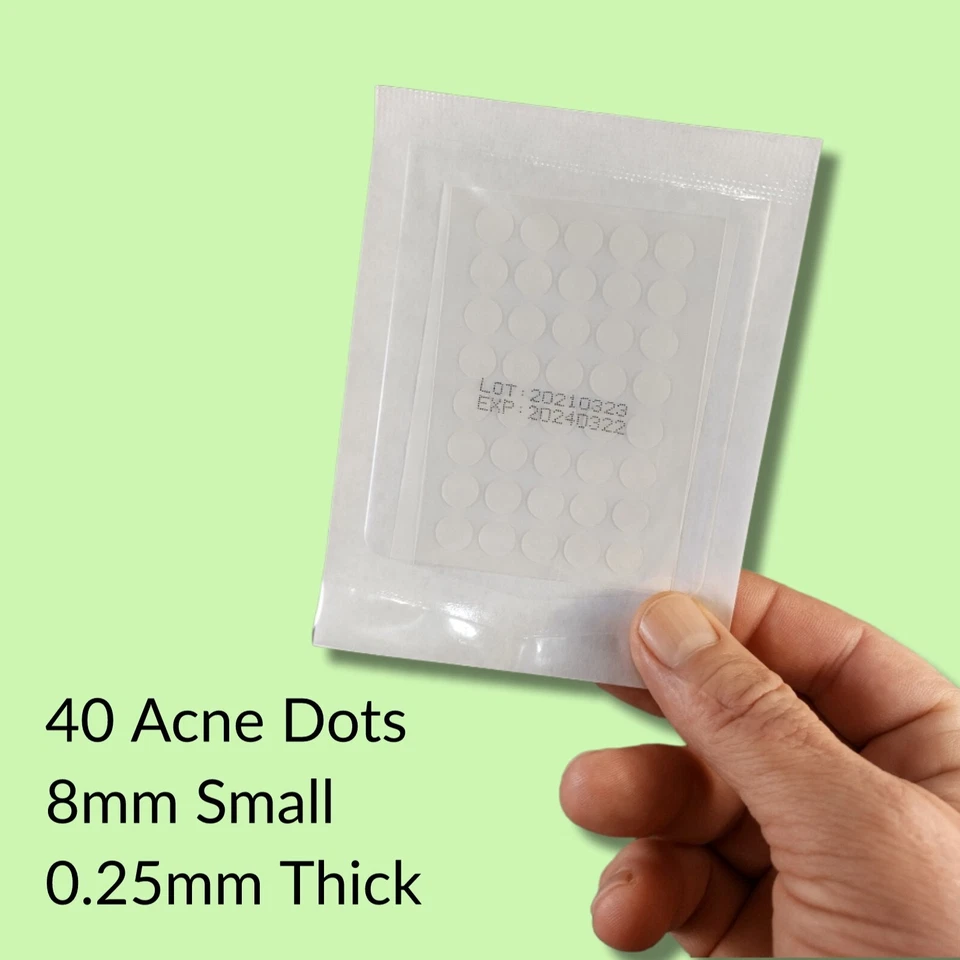 40 Acne Dots, Pimple Patches, Cystic Acne, Boils, Hydrocolloid Acne Spot Sticker - Image 2 of 4