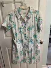Vtg JC Penny Misses Robe Women Med Night Gown Floral Housecoat Nightgown Sz 14