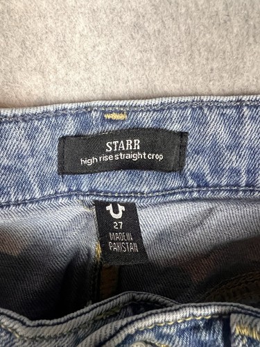 True Religion Womens Starr High Rise Cropped Straight Jeans Size 27 Medium Wash - Picture 5 of 13