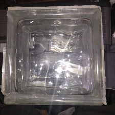 6 X 6 X 4 Glass Block 5-3/4" x 5-3/4" x 3-7/8 Wavy Glass Silicone Residue