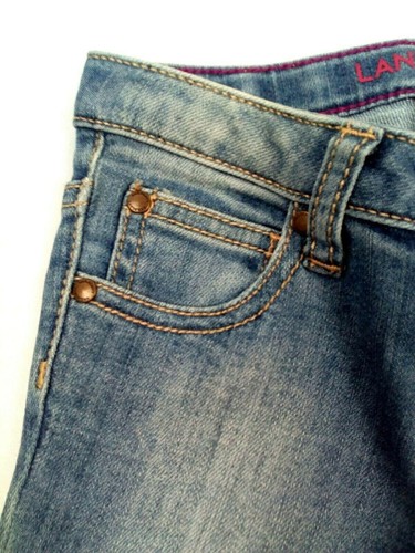 Lands’End Girls Stretch Jeans Shorts with Cuffed Legs and Adjustable Waistband - Picture 3 of 8