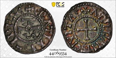 840-877 AD France Denier Orleans Charles II Bald PCGS MS62 Top Pop 1/0      2356