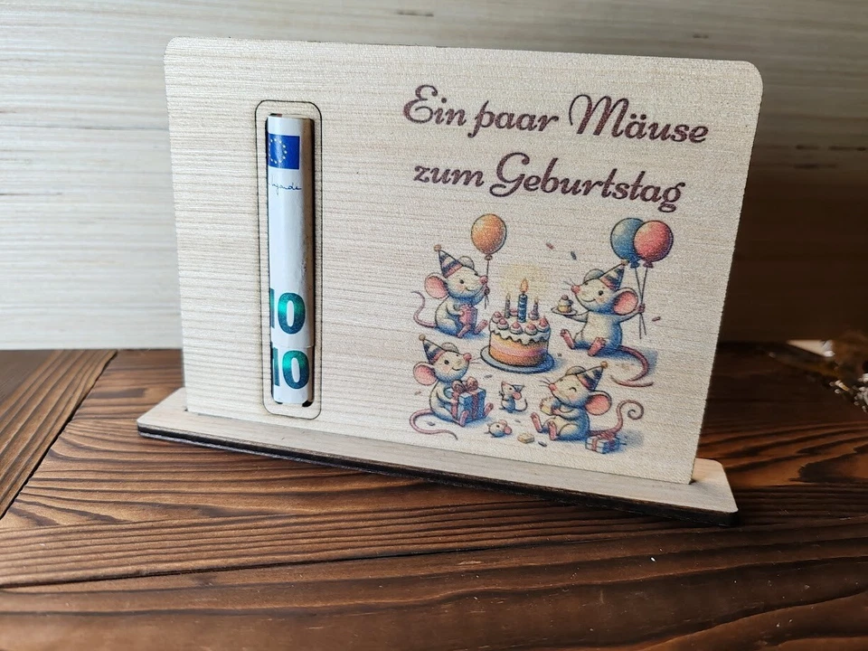 Geldgeschenk Geburtstag Geld zum Geburtstag Geldpräsent schenken Holzschild - Bild 4 von 4
