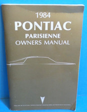 84 1984 Pontiac Parisienne Owners Manual