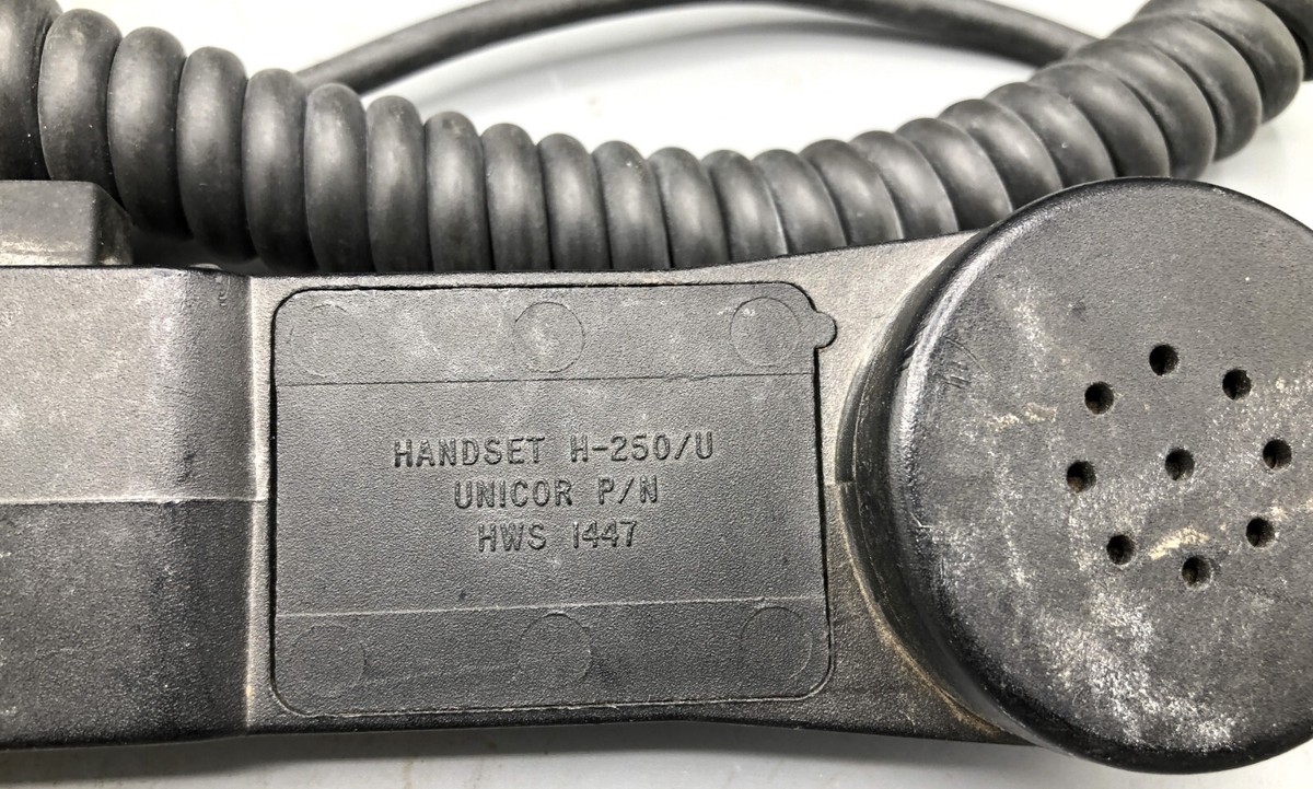 Vintage US Military Unicor H-250/U Handset with U-229/U 5 Pin
