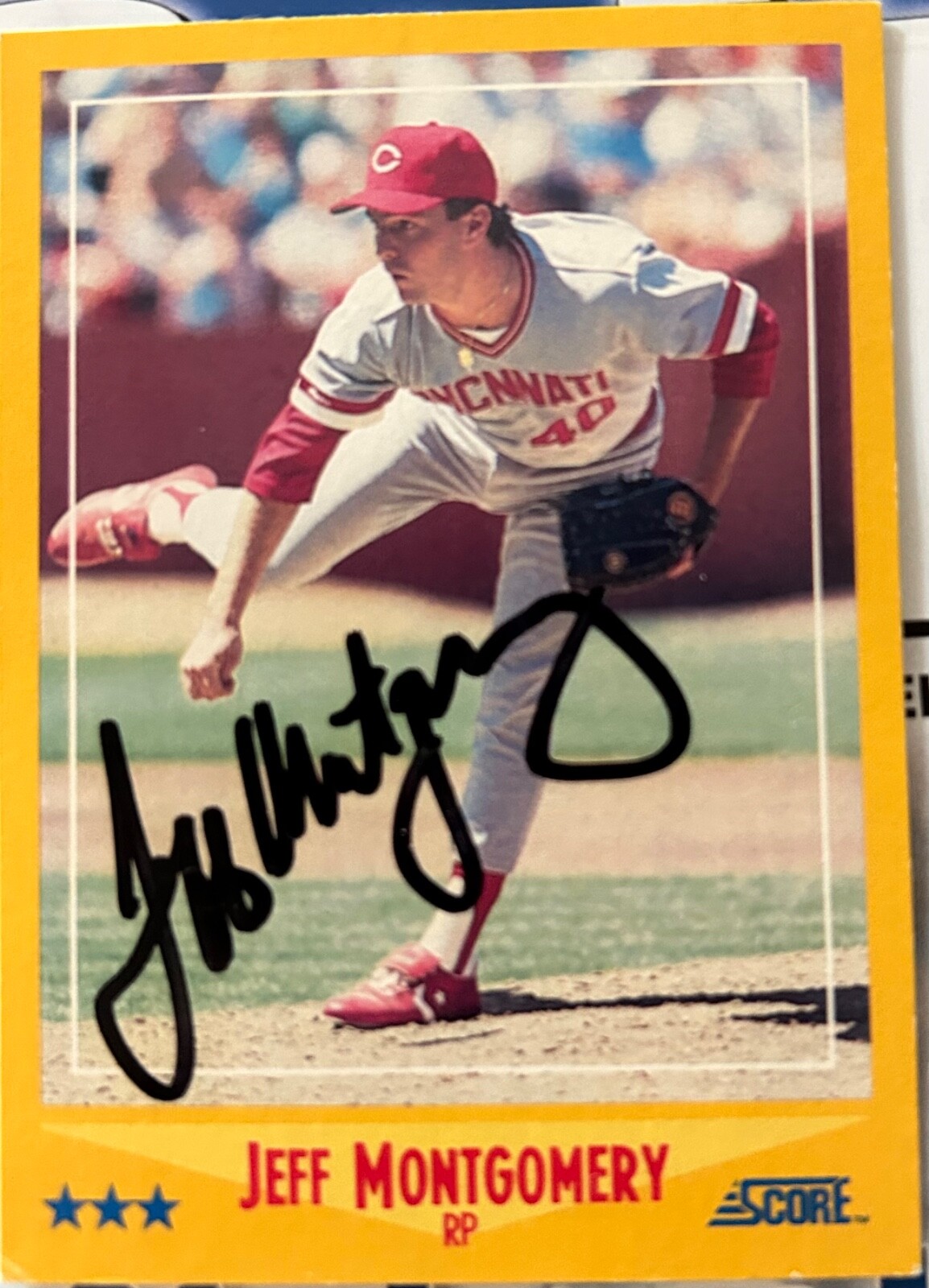 1988 Score Jeff Montgomery #497 * Reds * Tough * Autograph * Auto * RaRe