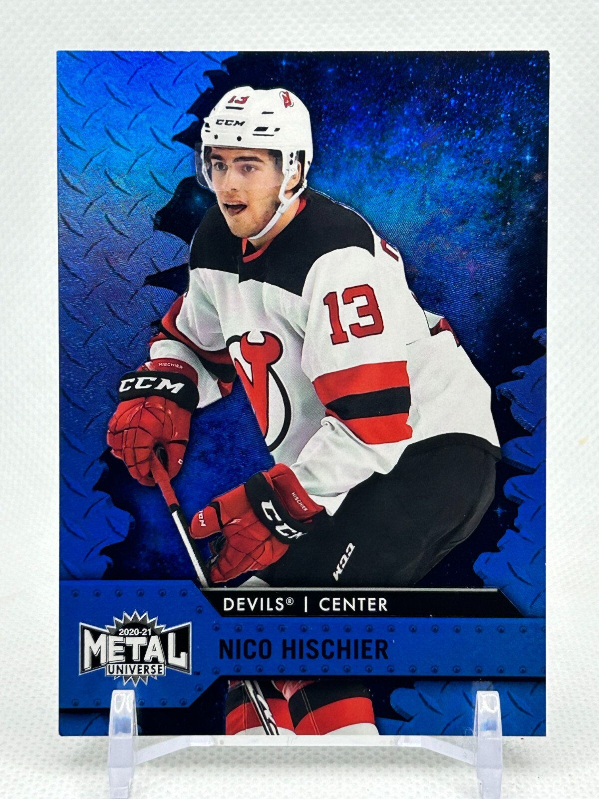 2020-21 Skybox Metal Universe Blue Spectrum Nico Hischier #100 SP