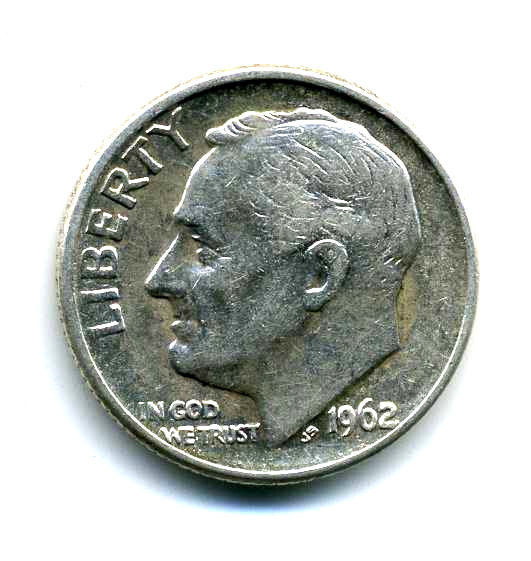 1962 D Roosevelt Dime US 10 Cent U.S America SILVER UNITED STATES 10c Coin #7825