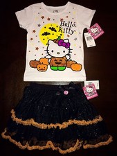 ADORABLE Hello Kitty 2pc Halloween Outfit Set. 4T. Glitter Tutu. NEW 46
