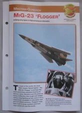 Aircraft of the World Card 6 , Group 5 - Mikoyan-Gurevich MiG-23 'Flogger'