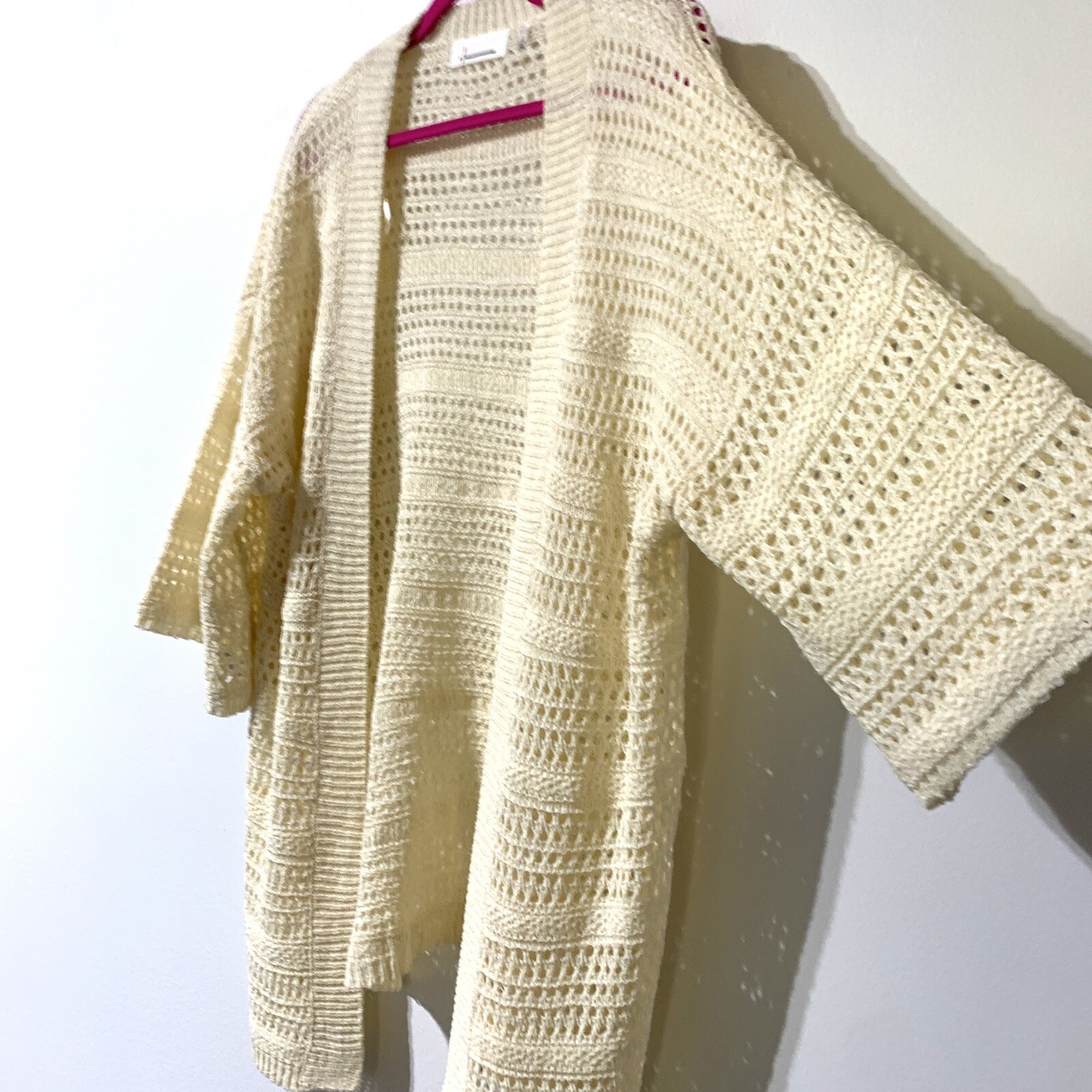 ANTHROPOLOGIE crochet Open Knit cardigan sweater Kimo… Gem