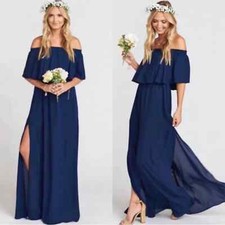 NWT Show Me Your MuMu Hacienda Maxi Dress Rich Navy Crisp XS
