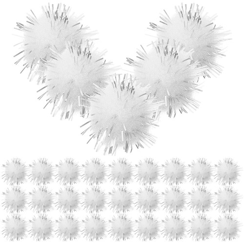 Pompons Cheerleading 12 Pièces Argent - Pom Pom Accessoires Pour Enfants, Danse, Aérobic, Sport Et Fêtes