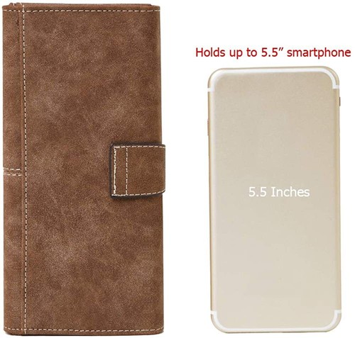 Portatarjetas Cartera para Mujer Dama Cuero Largo Bolso sin asas Teléfono Celular Cartera Bolso de mano - Imagen 5 de 23