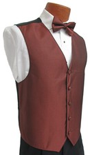 Men's Brown Armanno Tuxedo Vest  Choice of Tie Wedding Prom Cruise Mason
