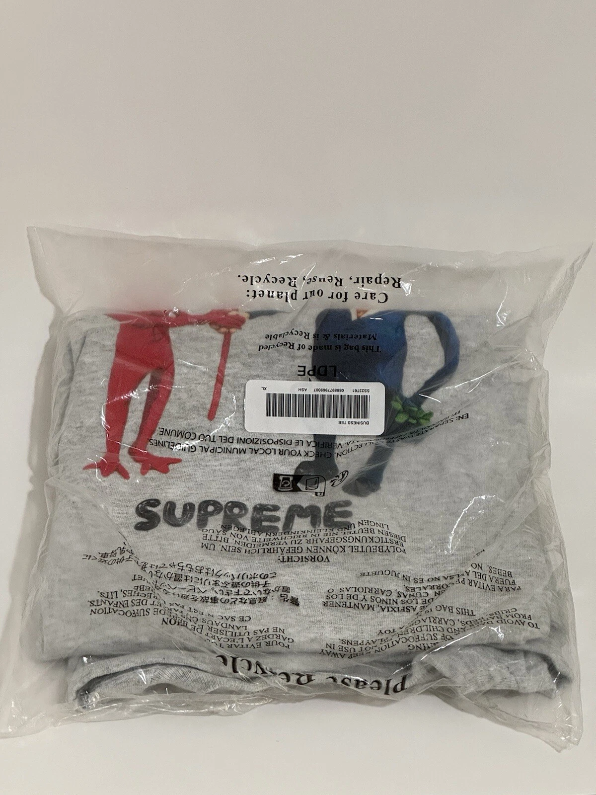 T shirt d'affaires Supreme SS23 XL gris cendres