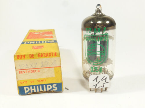 one boxed Philips 12AX7 ECC83 green label, tube matched strong NOS & NIB - Photo 1/6