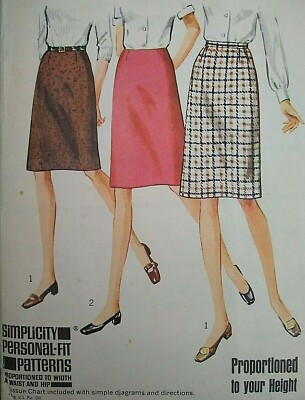 Vintage 70er Jahre Simplicity proportionierte Röcke Schnittmuster 8313 Taille 29'' 74 cm