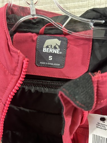 Berne Youth Girls Softstone Micro-Duck Hooded Black Cotton Blend 6/7 New - Picture 5 of 9