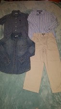 Lot of Boy sz M 10 Khaki Pants Denim Shirt Dress LN Old Navy Cherokee Class Club