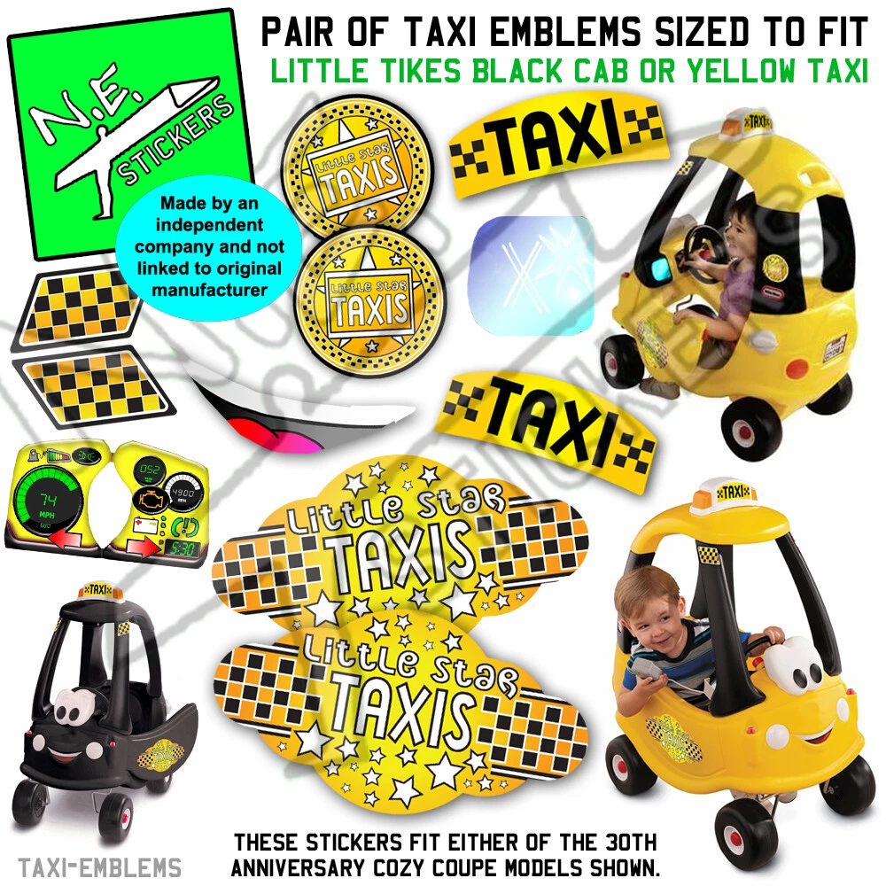 Replacement YELLOW TAXI stickers TO FIT Little Tikes Cozy Coupe
