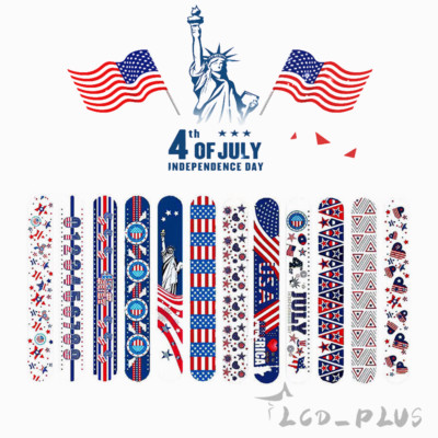 12 PCS Slap Band Bracelet US Party Snap Bracelets 4th of July America Patriotic
