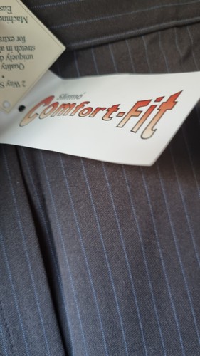 Pantalone donna Slimma Comfort Fit gessato grigio e blu a righe taglia 12 - Foto 4 di 10