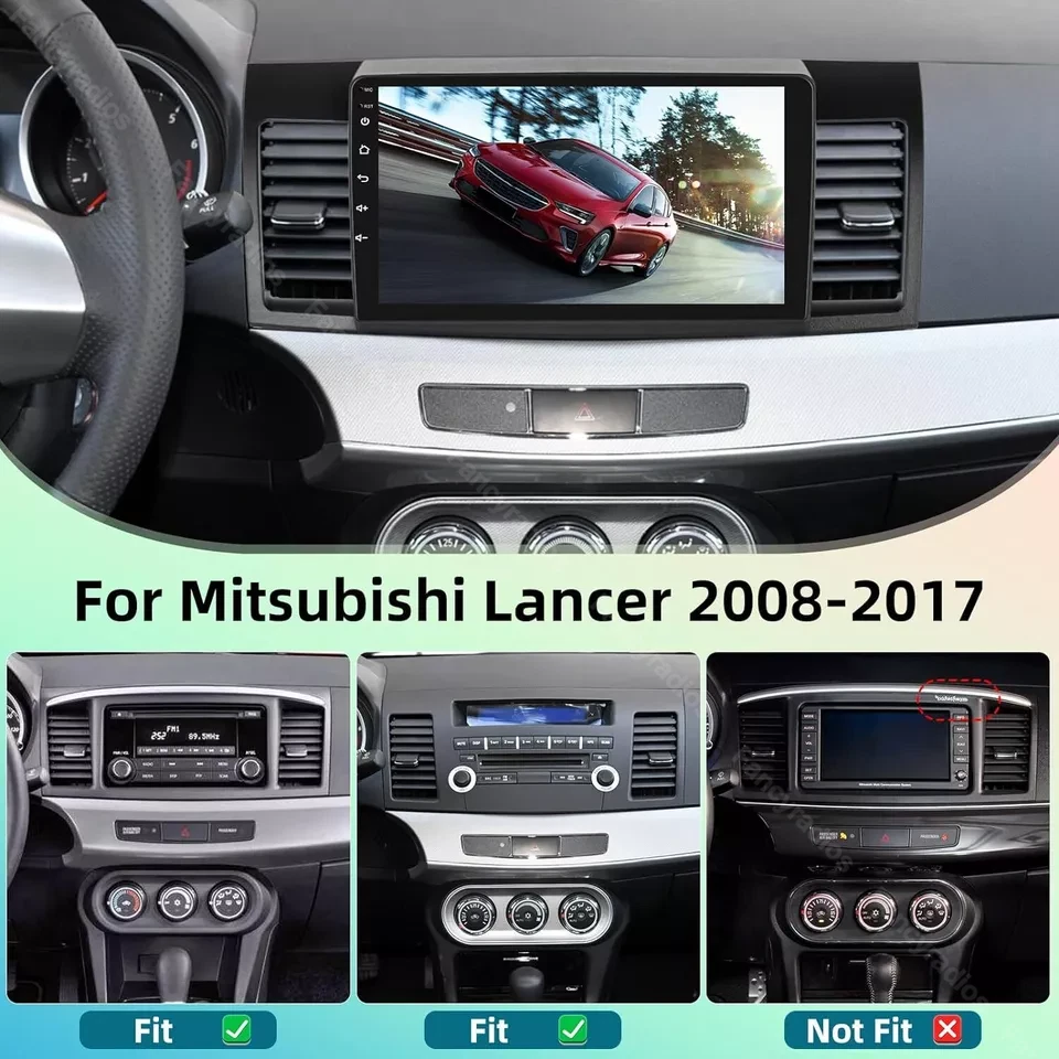 For Mitsubishi Lancer 2008-2017 Android 15 Car Stereo Radio Carplay GPS 4+64GB - Image 2 of 4