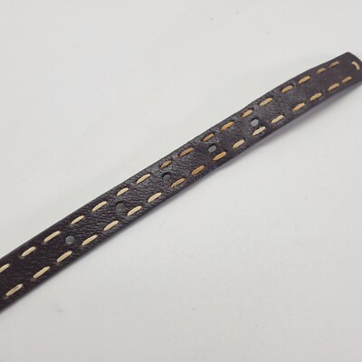 Heavy Brown Leather and Brass Amiee Lynn Belt, L 32”-34” Amiee Lynn Leather Belt 32 M Brass Buckle Stitched  main image 4