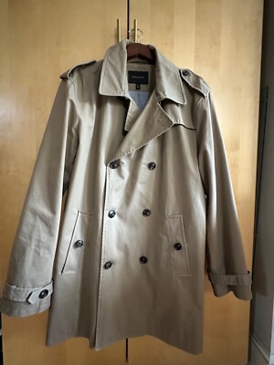BANANA REPUBLIC Trench Coat XL X-Large Khaki Beige NEW Mens