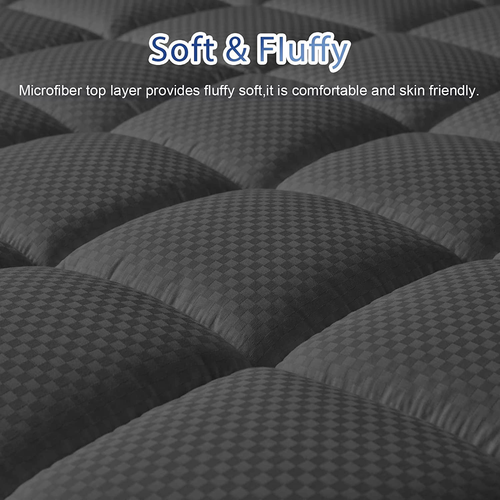 Quilted Mattress Pad Cooling Soft Bed Matress Topper Cover Fitted Deep Pocket - Picture 8 of 13