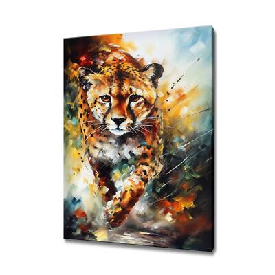 Gepard Leinwandbild Bild Wandbehang Handarbeit Kunstdruck Wohndeko Geschenke