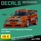 DECALS repro Alfa Romeo 155 V6 TI Jagermeister #27 1/24 1 24 Tamiya decal