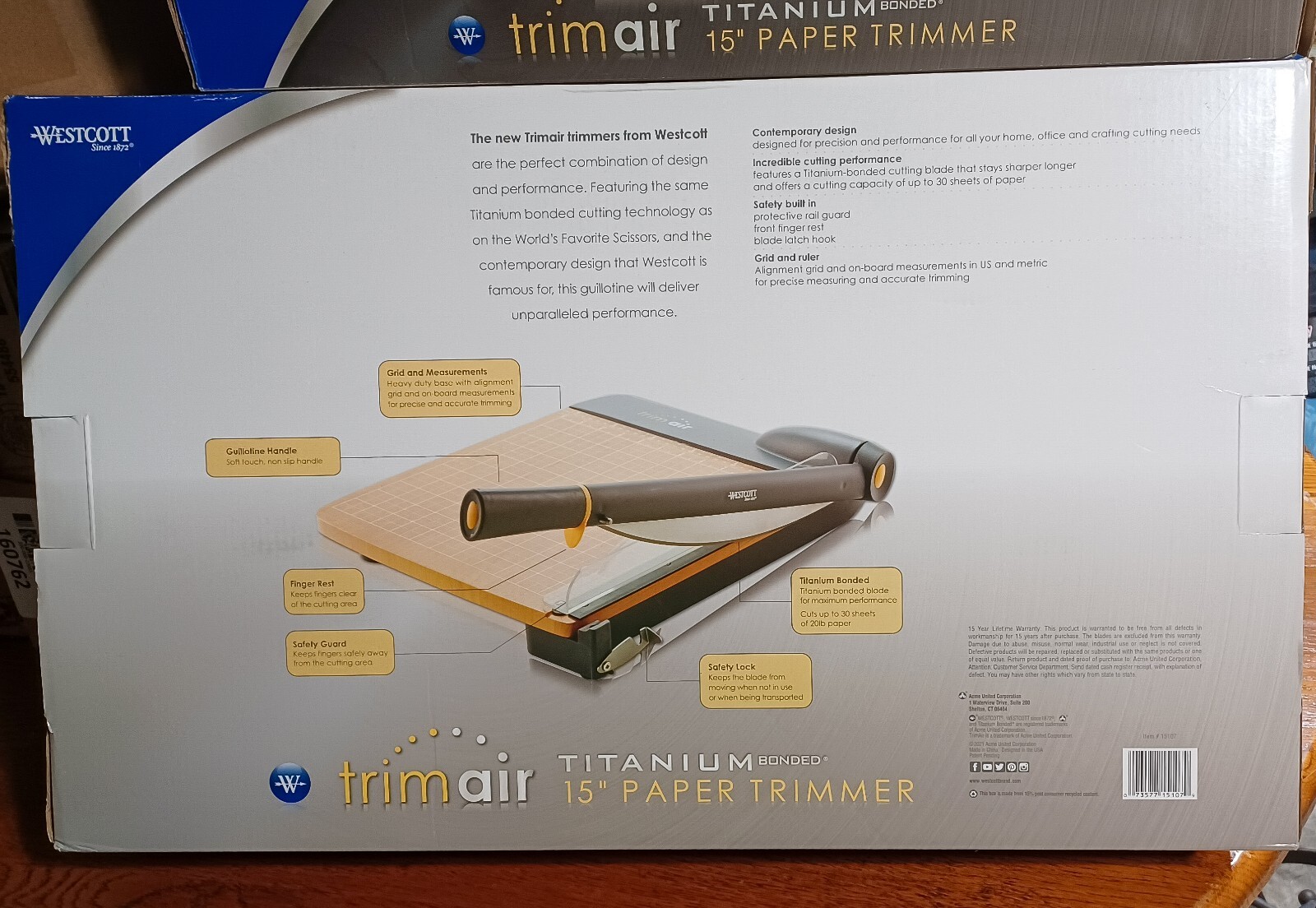 Westcott TrimAir Titanium Bonded Wood Guillotine Paper Trimmer 15" eBay