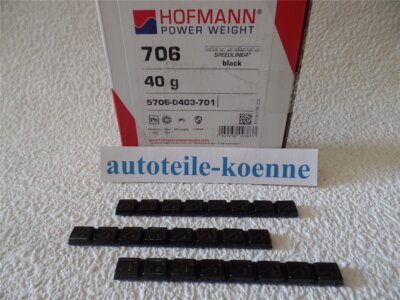 3x 40 Gramm Hofmann Typ 706 Motorrad Klebegewicht pro Stück 8x5g schwarz