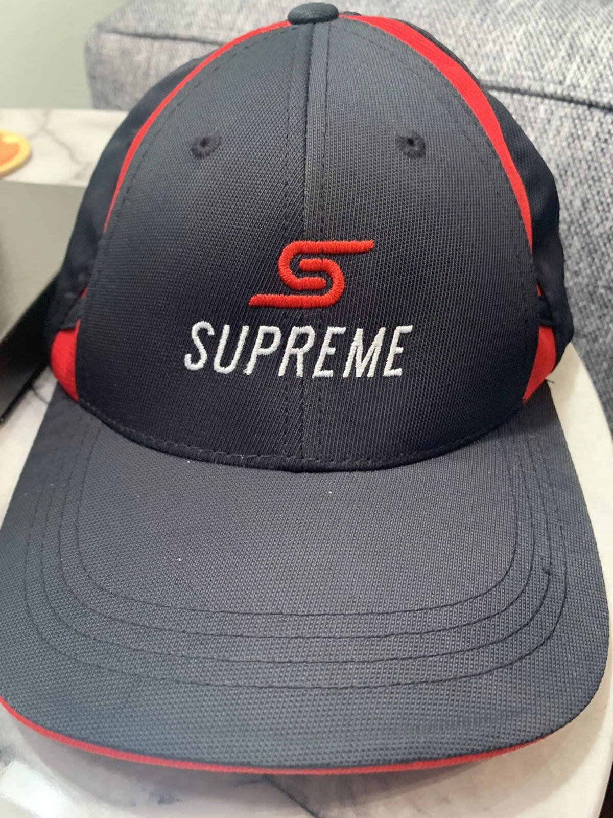 Casquette de baseball réglable SUPREME Sport Tek STC12, noir et rouge