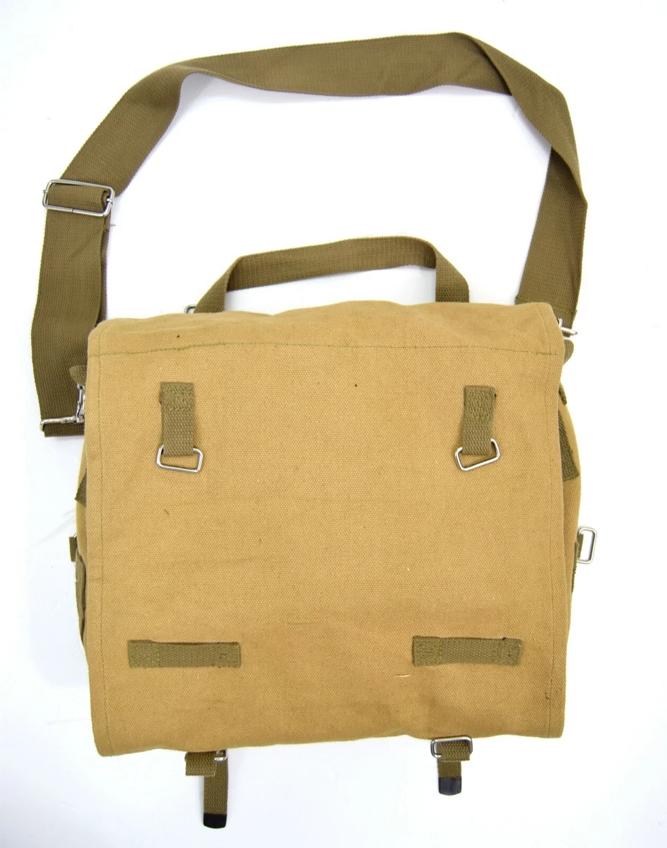 Khaki canvas sales messenger bag