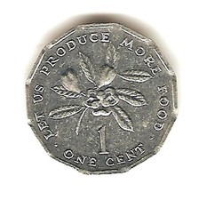 1990 JAMAICA Coin 1 CENT - ACKEE FRUIT