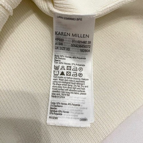 NWOT KAREN MILLEN BOLD STRIPE KNIT JUMPER IN IVORY WHITE BLACK & BROWN - XS - Picture 9 of 9