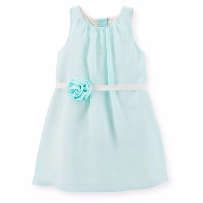 GIRL'S PARTY DRESS Spring Easter Elegant Blue Sleeveless 6 & 6x CARTER'S NWT