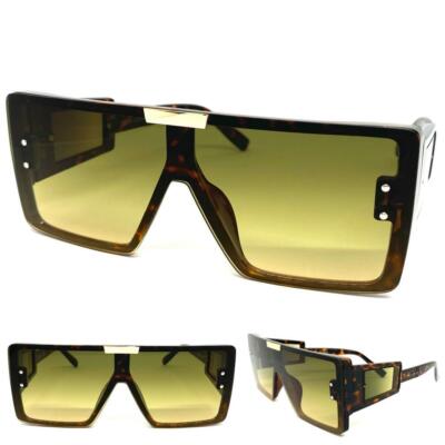 Men's Women Classic Vintage Retro Blinder Shield Style SUNGLASSES Tortoise Frame